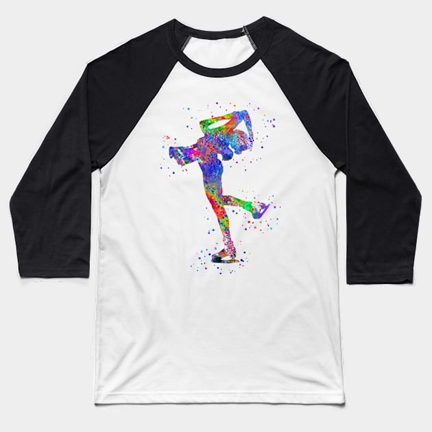 Ice skating Baseball T-Shirt by RosaliArt